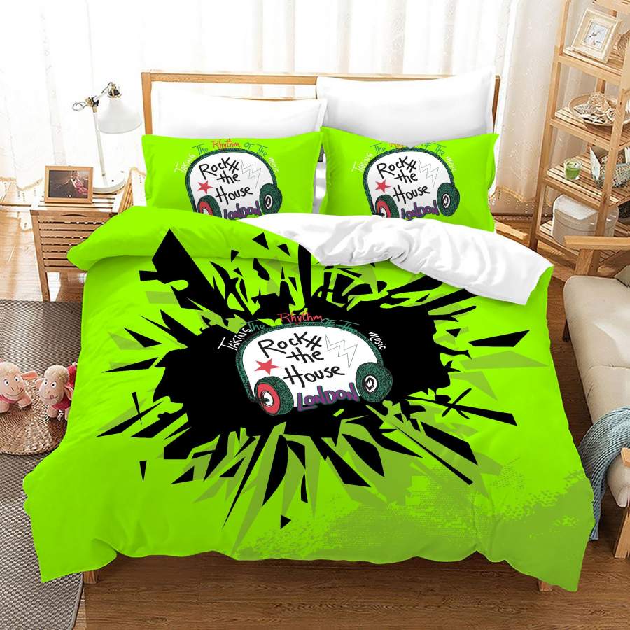 3D Green Rock Music Quilt Cover Set Bedding Set Duvet Cover Pillowcases JN 1168