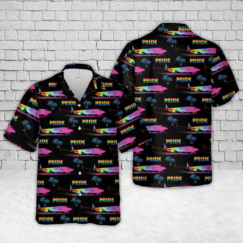 Alaska Fly With Pride Hawaiian Shirt For Gaymer, Lesbian Hawaiian 3D Shirt