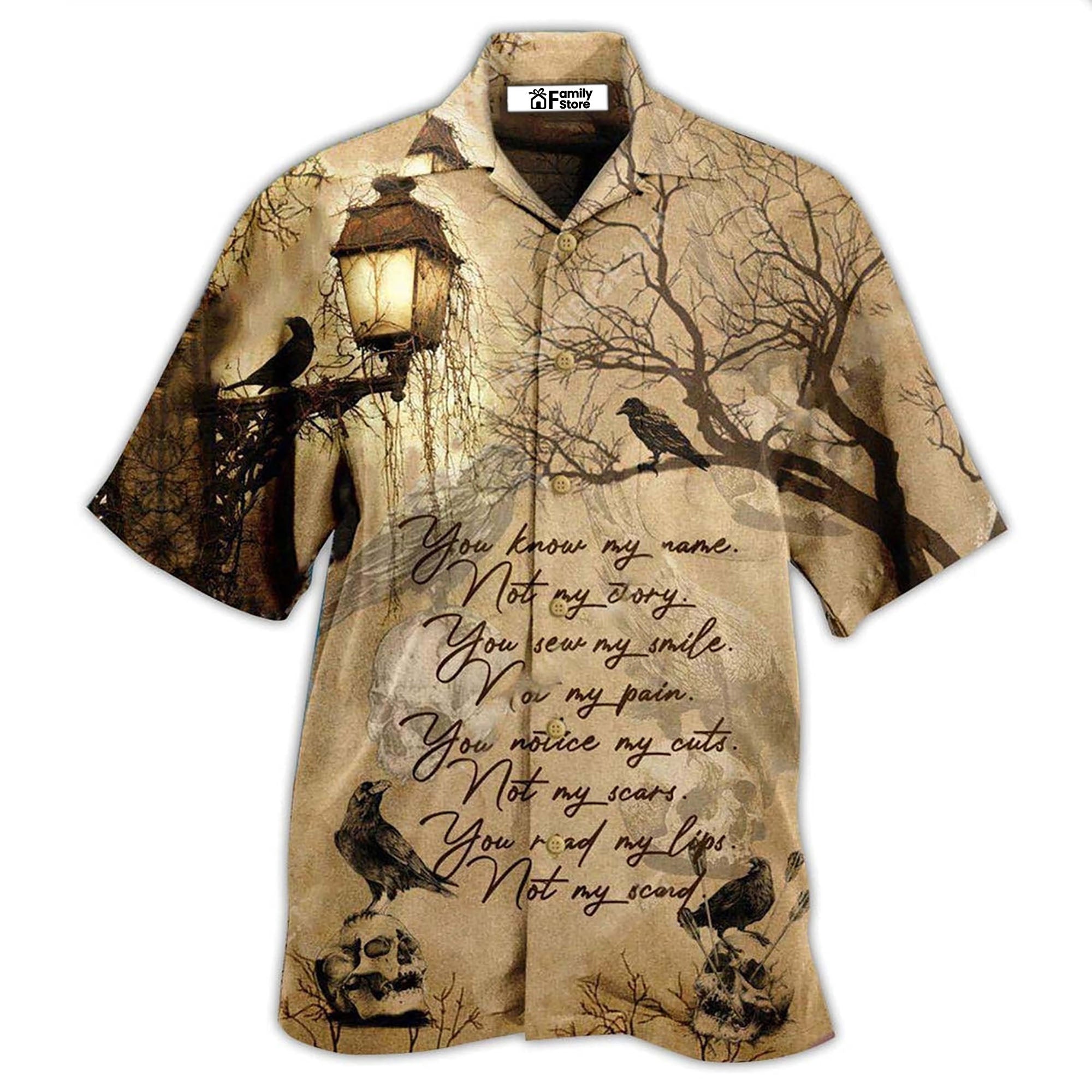 Viking Raven You Know My Name Not My Story Hawaiian Shirt