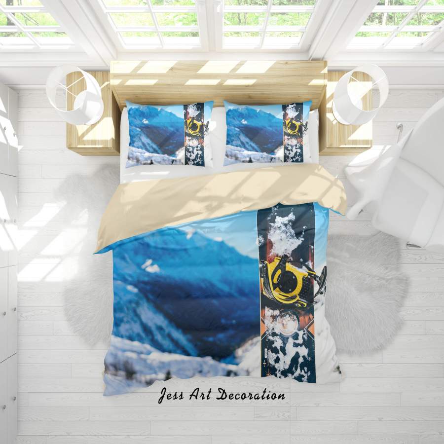 3D Snowboard Mountain Quilt Cover Set Bedding Set Duvet Cover Pillowcases A153 LQH