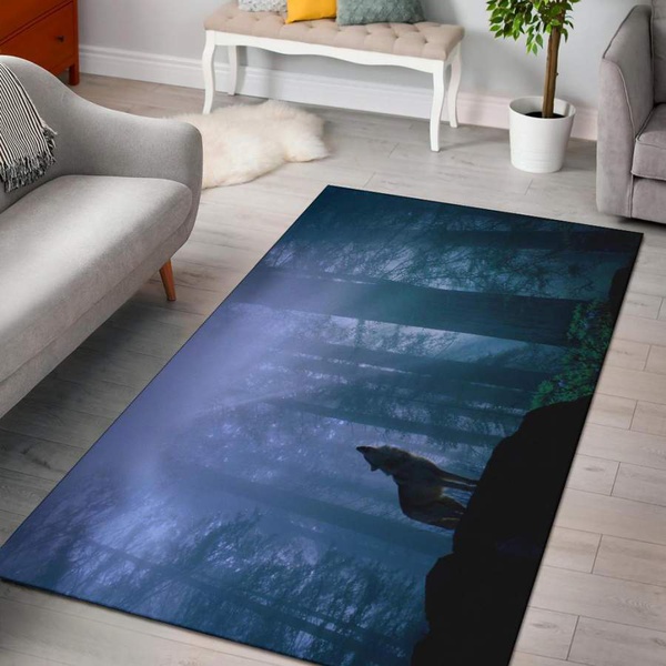 Wolf Screaming HD Area Rug Carpet