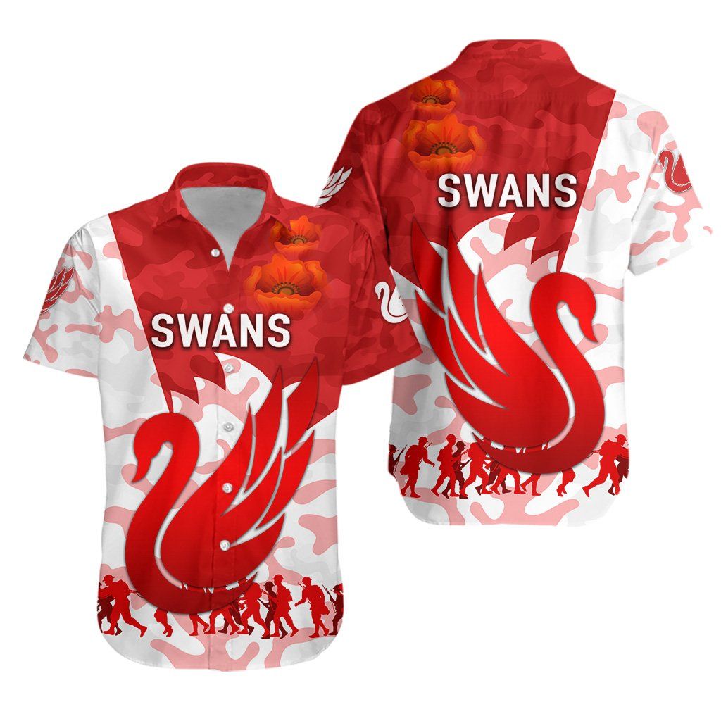 Sydney Swans Hawaiian Shirt Anzac Vibes K8