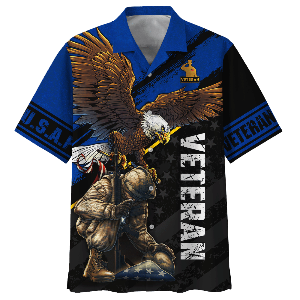 Air Force Eagle With Soldier Hawaiian Shirt