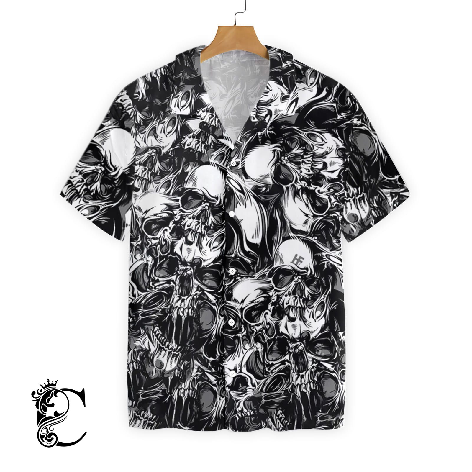 3D Skull Pattern Ez02 1708 Hawaiian Shirt