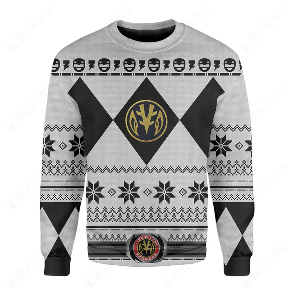 White Mighty Morphin Power Rangers Costumes C1 – Ugly Christmas Sweater