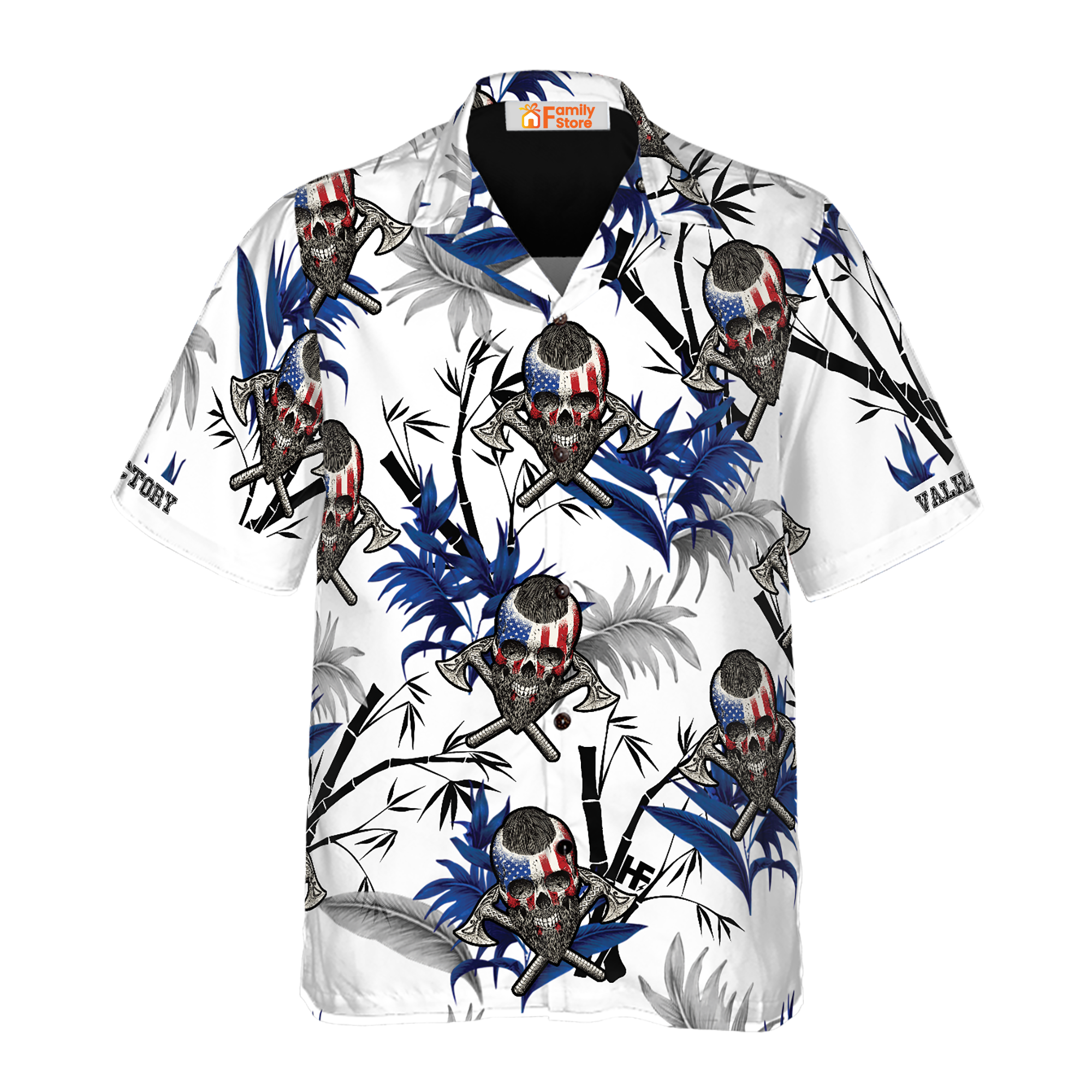 Victory Or Valhalla Viking White Hawaiian Shirt