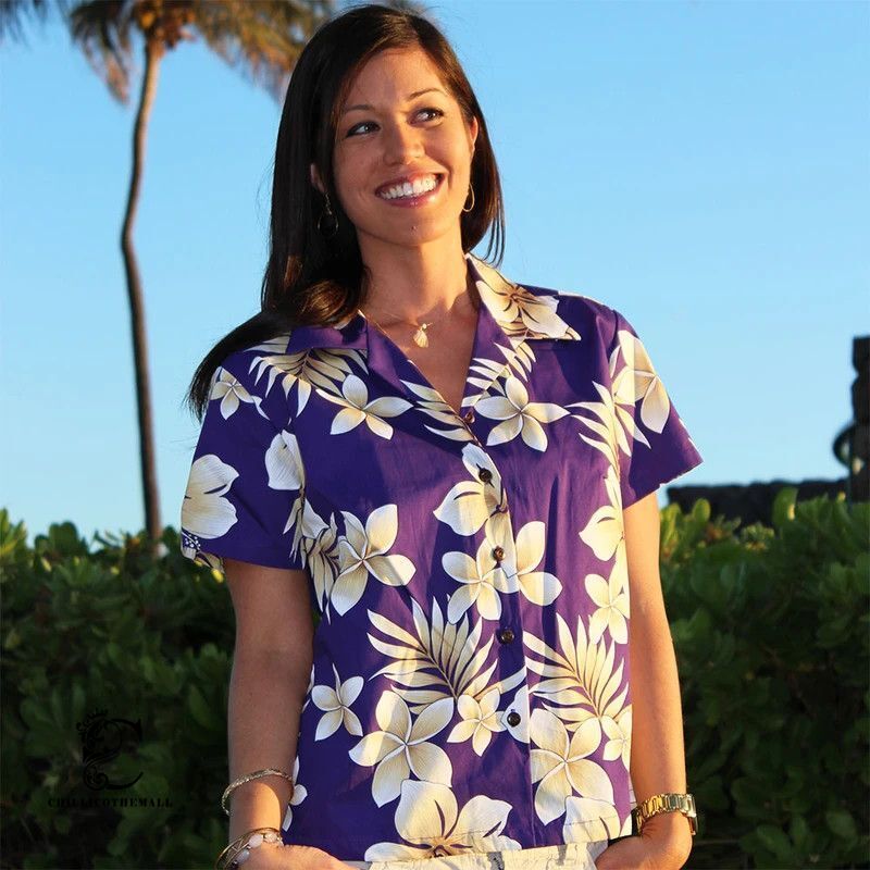 Tropic Fever Purple Fitted Women’S Hawaiian Shirt Hawaiian Shirt