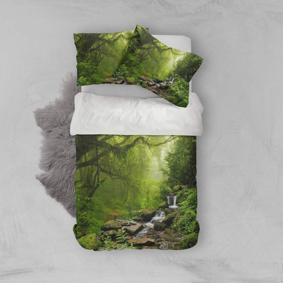 3D Green Jungle Quilt Cover Set Bedding Set Pillowcases  24