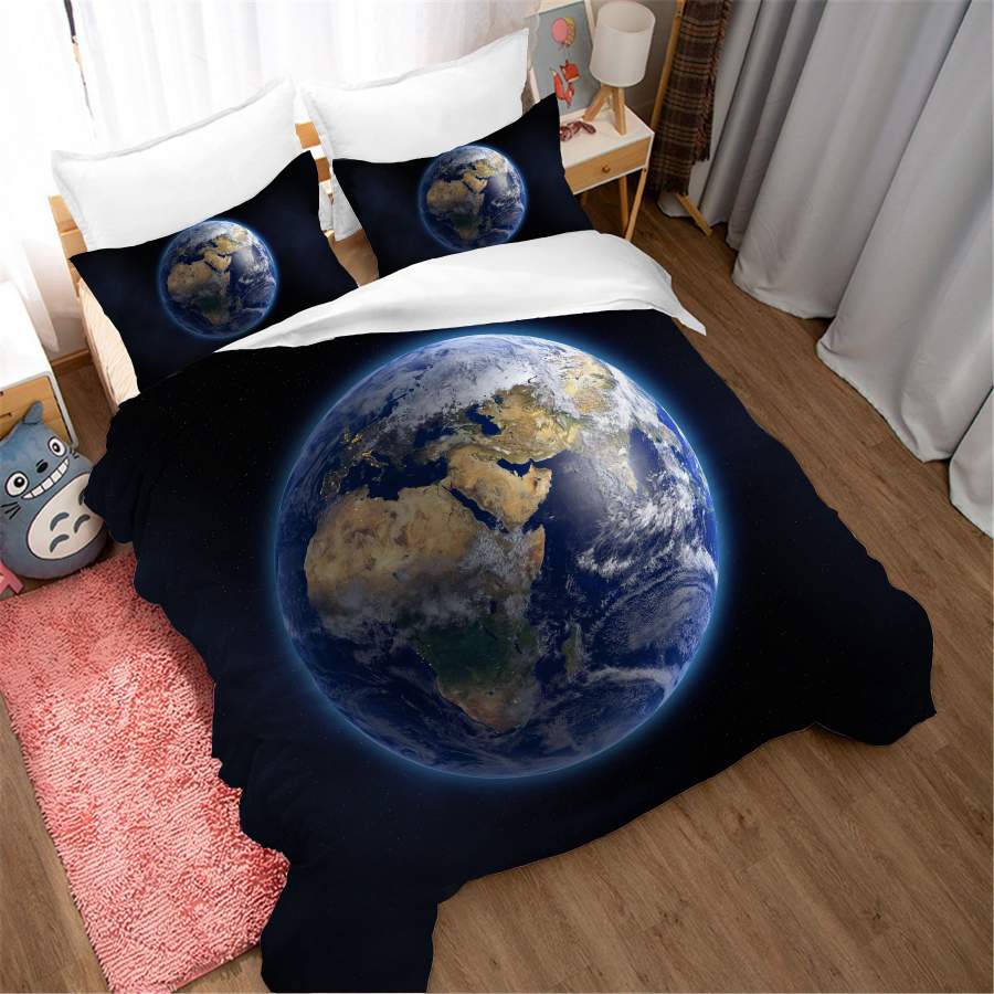 3D Planet Earth Quilt Cover Set Bedding Set Duvet Cover Pillowcases SF170