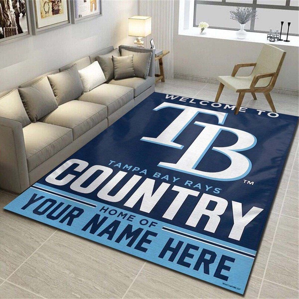 Tampa Bay Rays Personalized Rug, Team Living Room Carpet, Customized Floor Mat