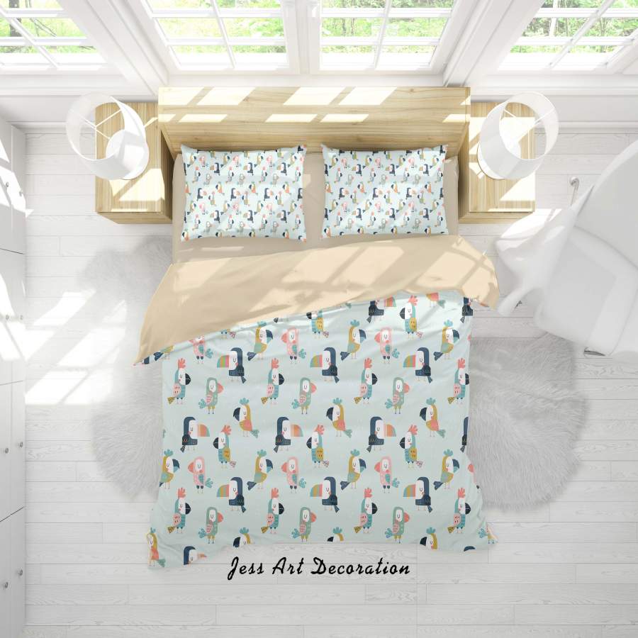 3D Cartoon Beaked Bird Quilt Cover Set Bedding Set Duvet Cover Pillowcases A305 LQH