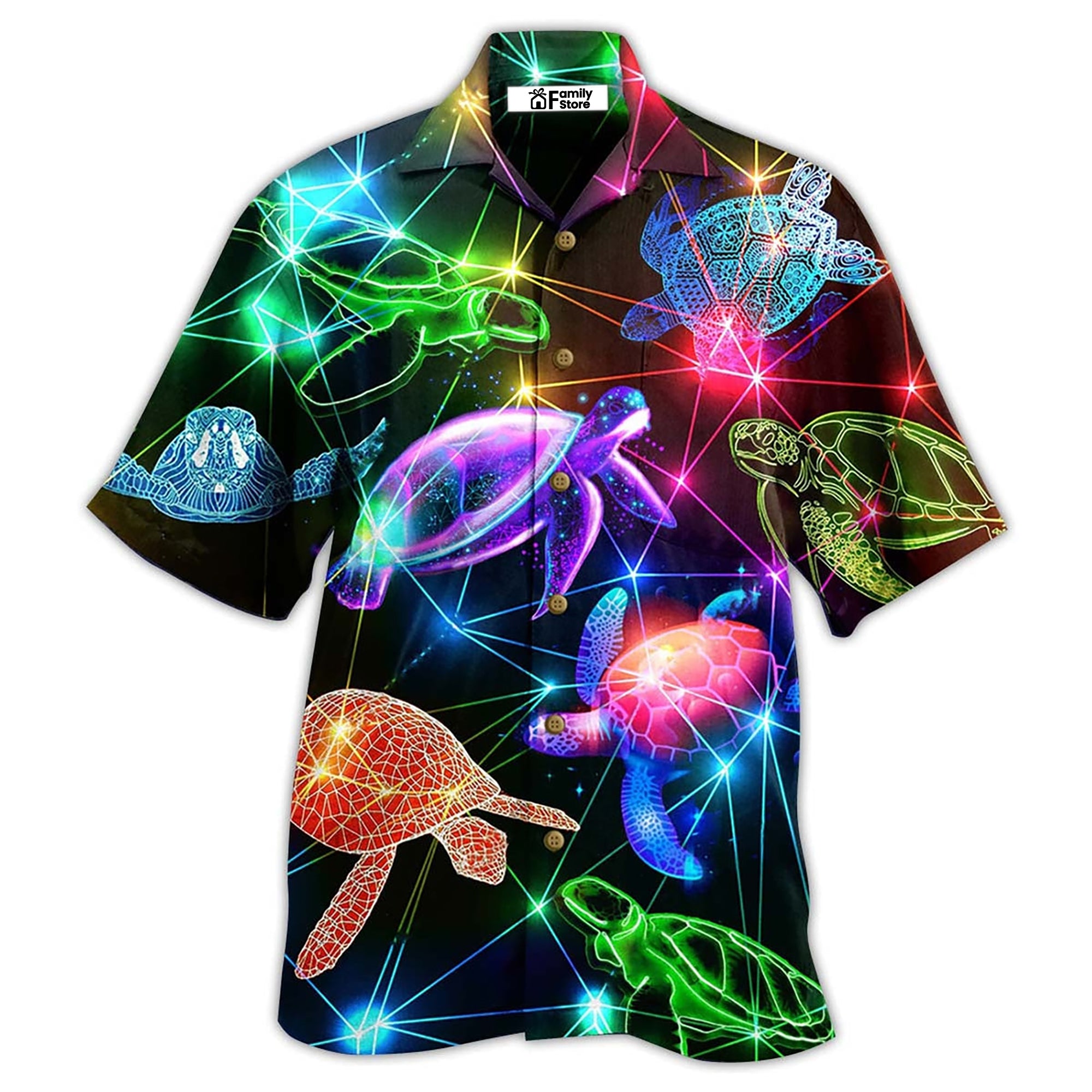 Turtle Fullcolor Neon Style Loves Ocean – Hawaiian Shirt