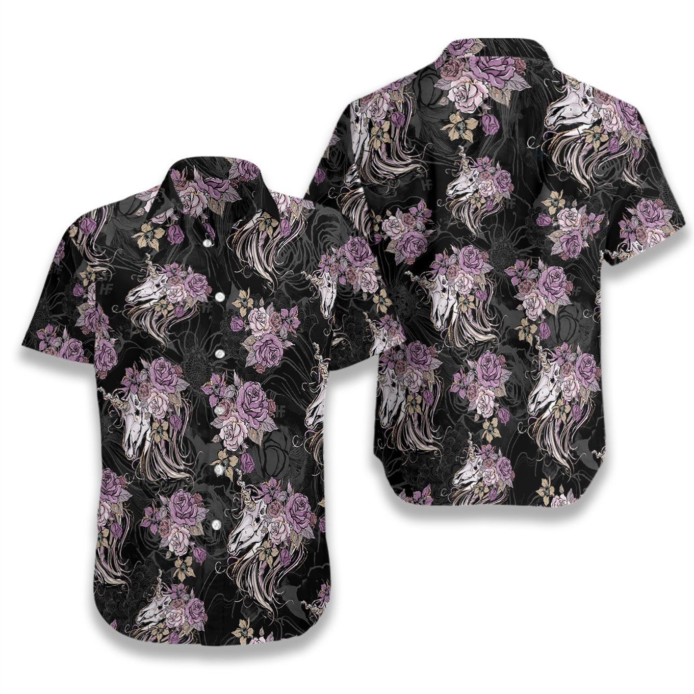 Unicorn Skull Flowers Ez02 1708 Hawaiian Shirt