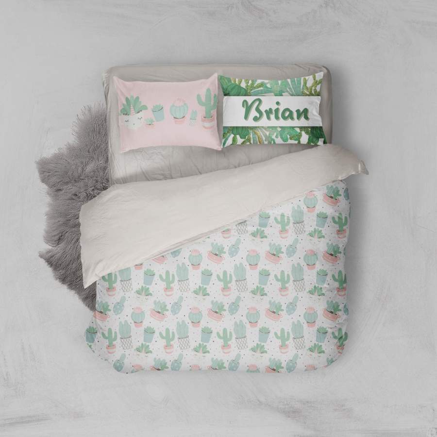 3D Cactus Green Quilt Cover Set Bedding Set Pillowcases 34