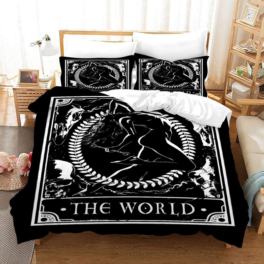 3D Black White Tarot Beauty World Quilt Cover Set Bedding Set Duvet Cover Pillowcases SF46