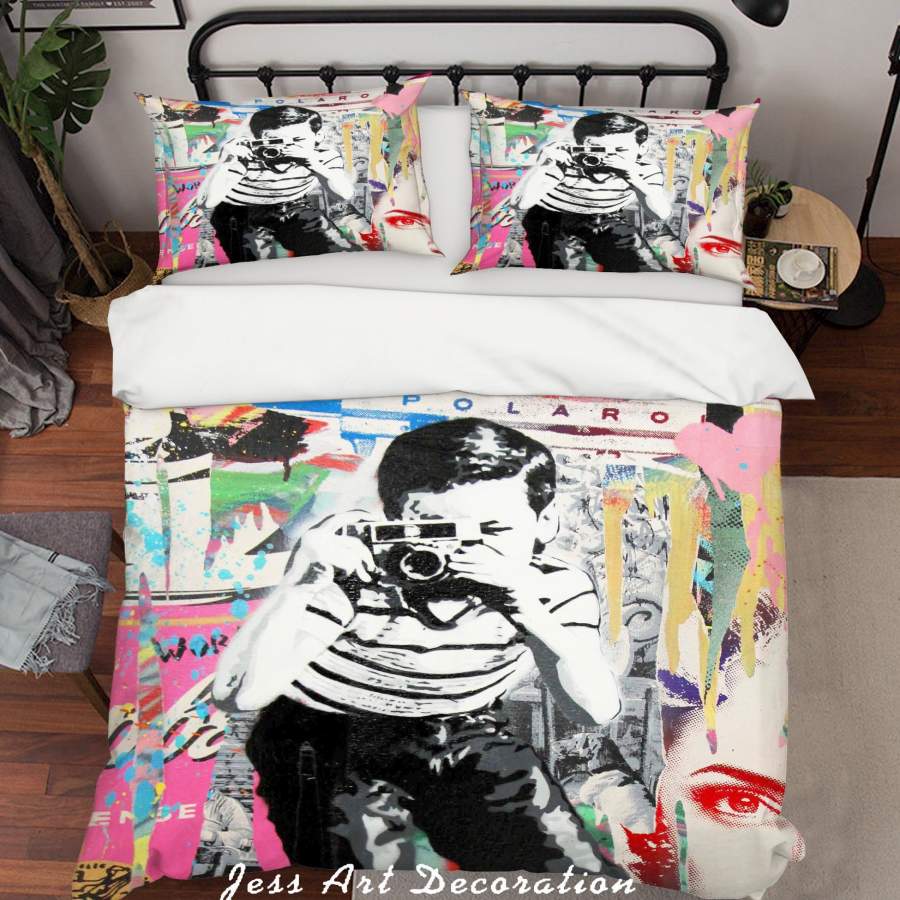 3D Mr. Colorized Graffiti Boy Quilt Cover Set Bedding Set Duvet Cover Pillowcases  ZY D78