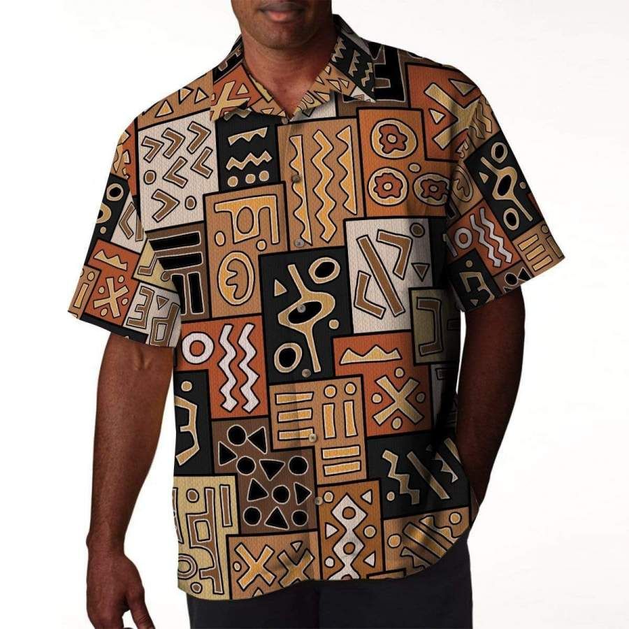 African Tribal Pattern Tropical Hawaiian Aloha Shirts