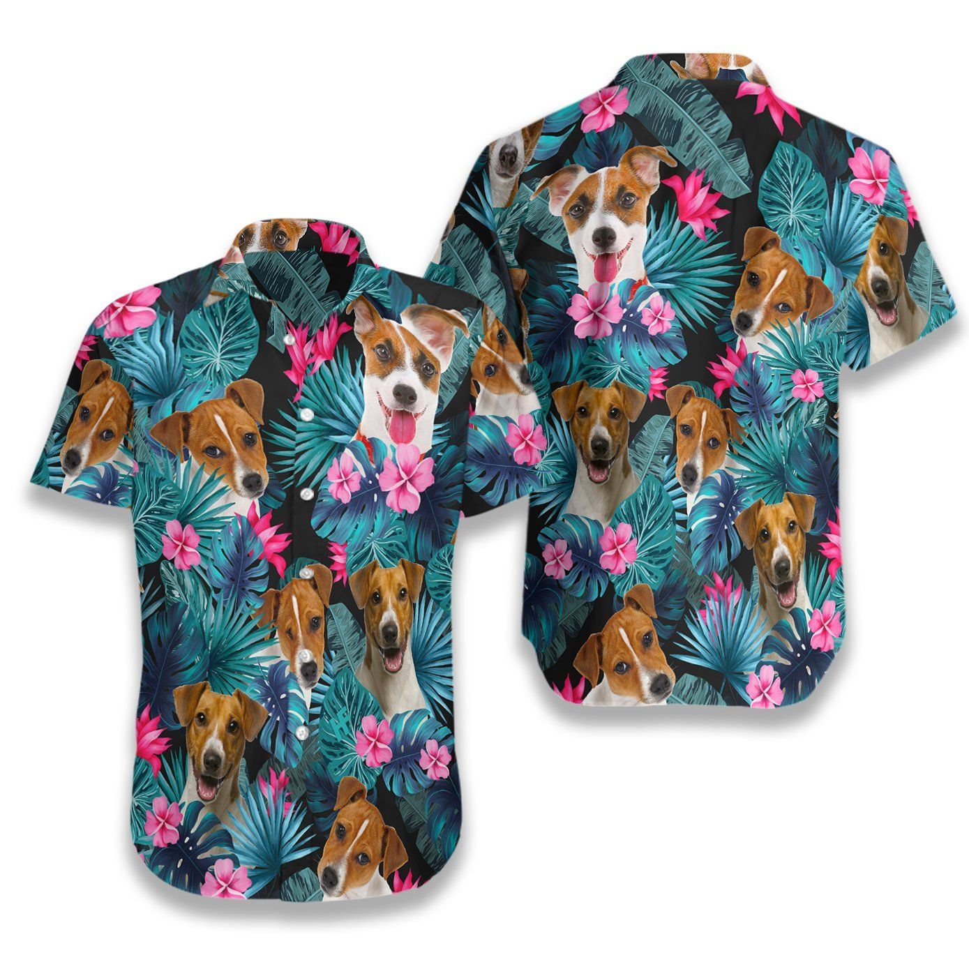 Tropical Jack Russell Terrier Ez08 0207 Hawaiian Shirt