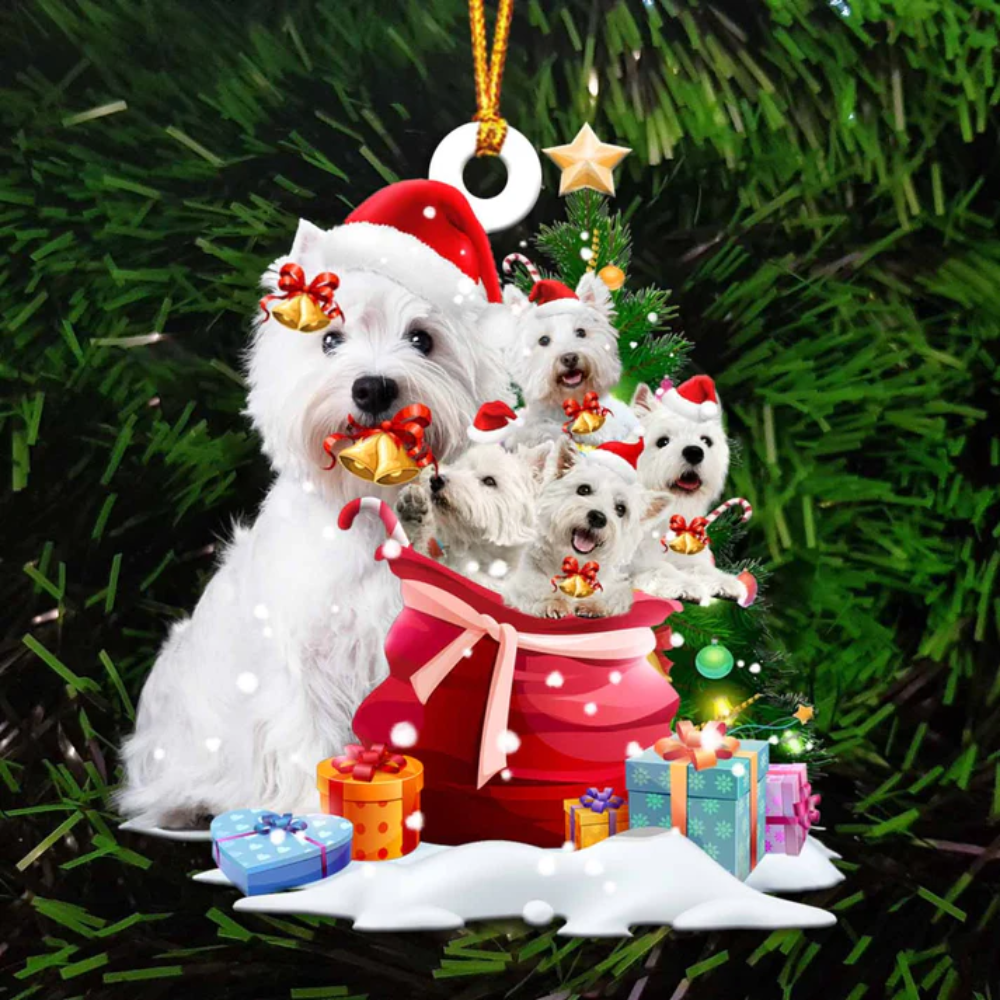 Westie And Gift Bags Ornament – Gift For Dog Lovers