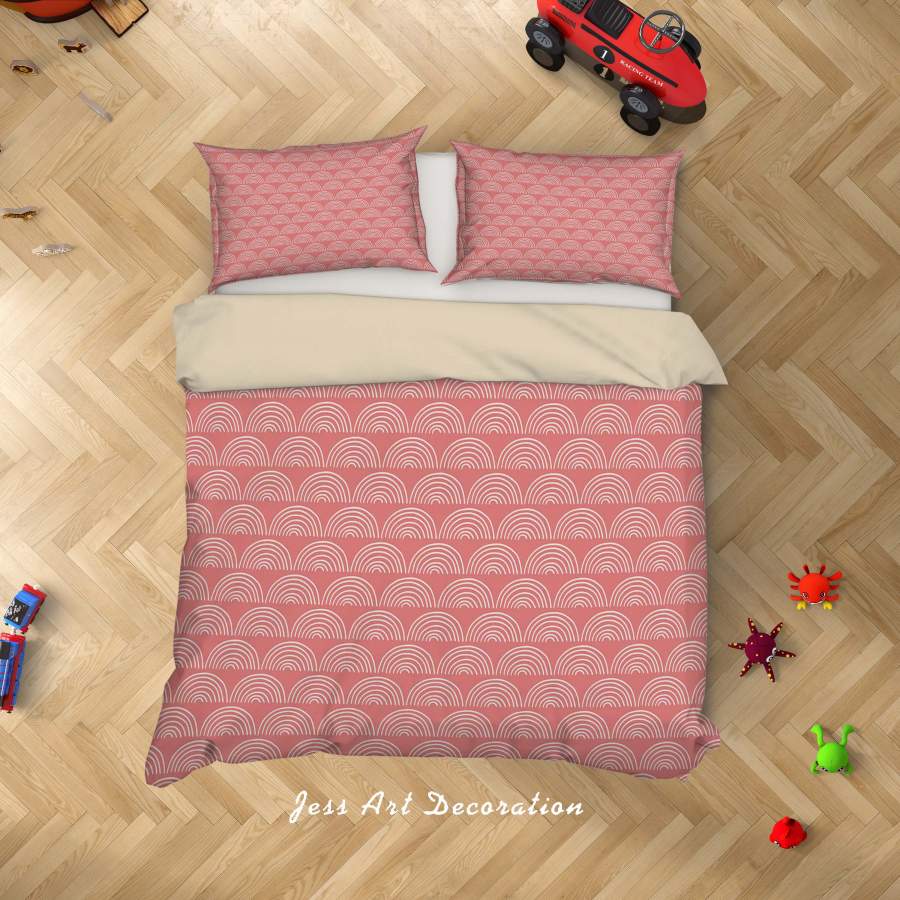 3D Red Wave Clouds Quilt Cover Set Bedding Set Duvet Cover Pillowcases SF81