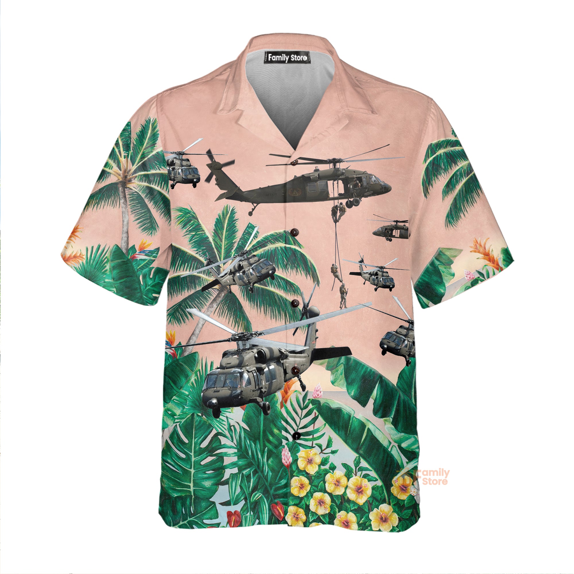 Us Army Sikorsky Uh-60 Black Hawk Hawaiian Shirt