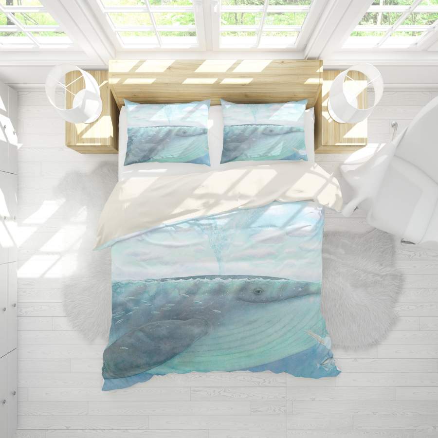 3D Sea Whale Quilt Cover Set Bedding Set Pillowcases 191