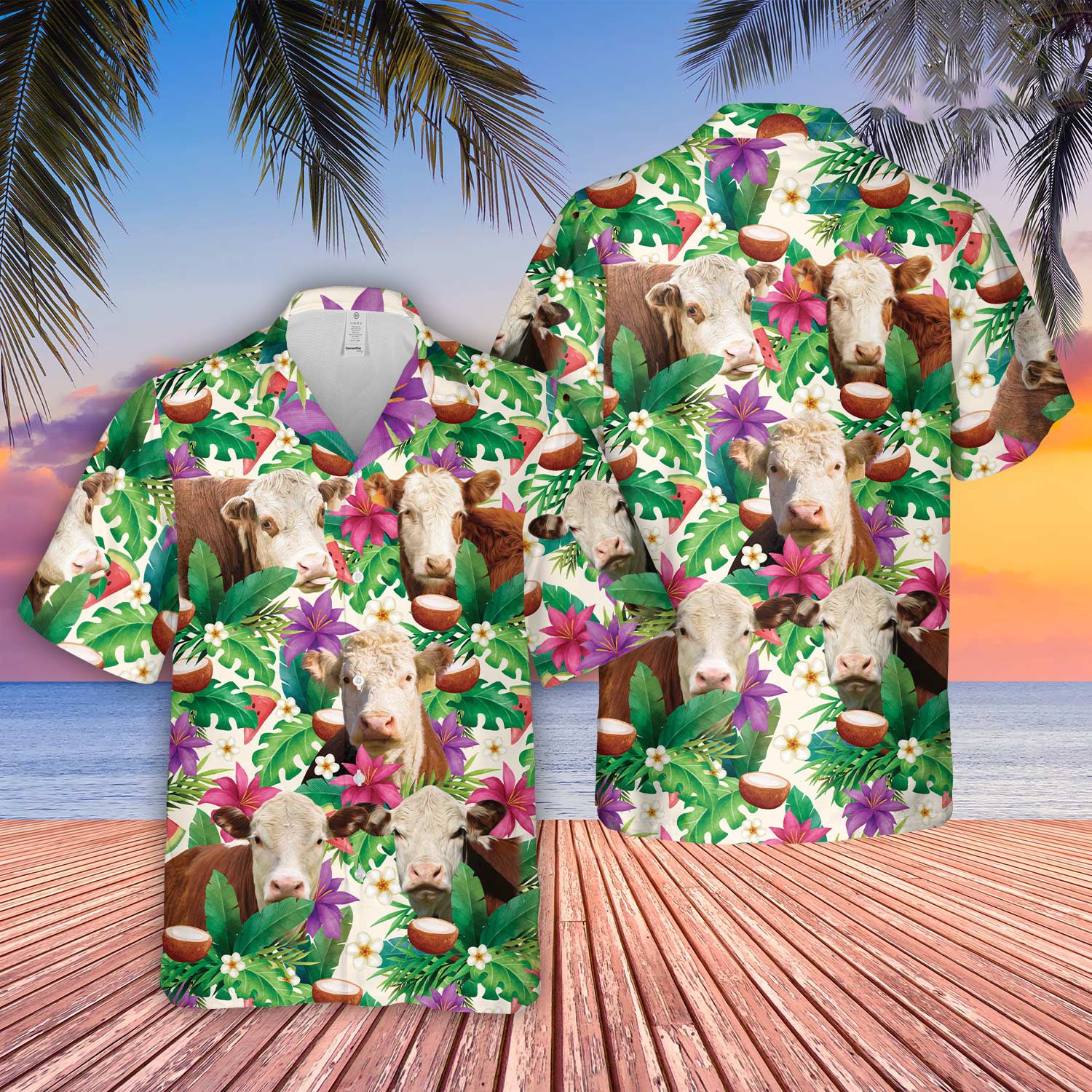 Unique Hereford Summer Floral 3D Hawaiian Shirt