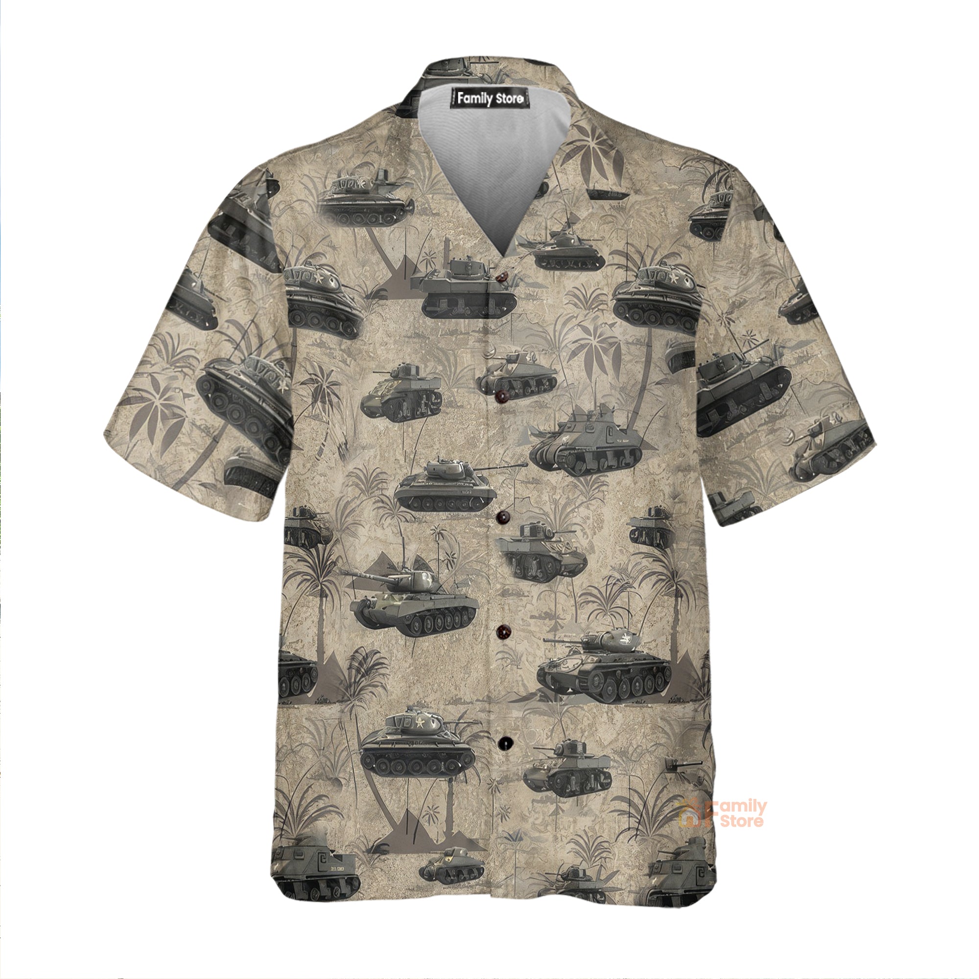 Us Army Tanks Wwii Hawaiian Shirt