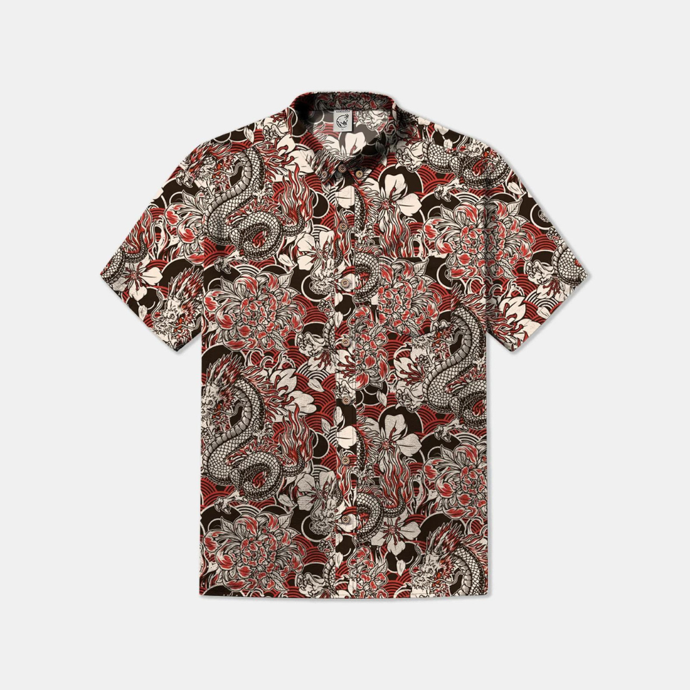 Vintage Ukiyoe Dragon Pattern – Hawaiian Shirt