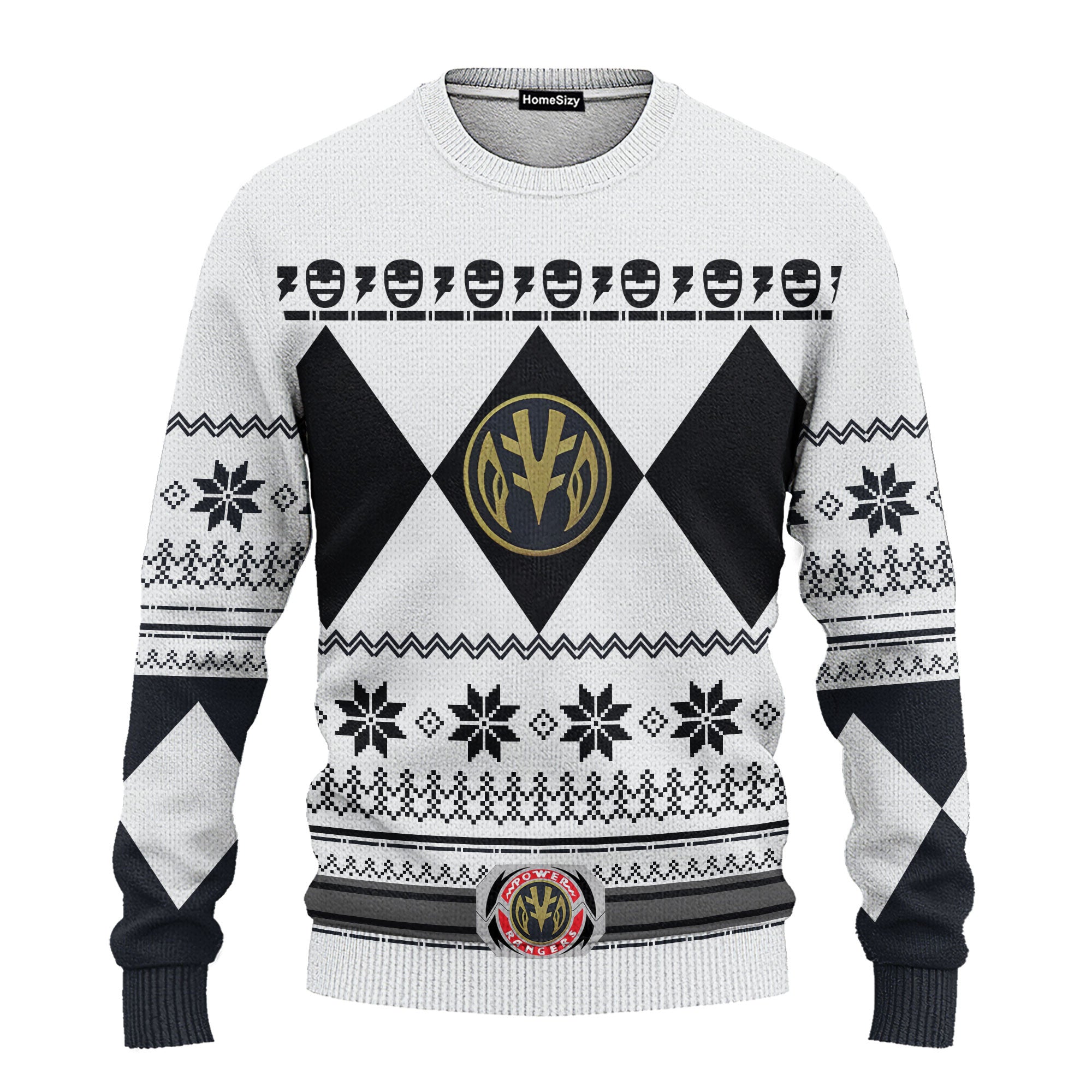 White Mighty Morphin Power Rangers C1 – Ugly Christmas Sweater