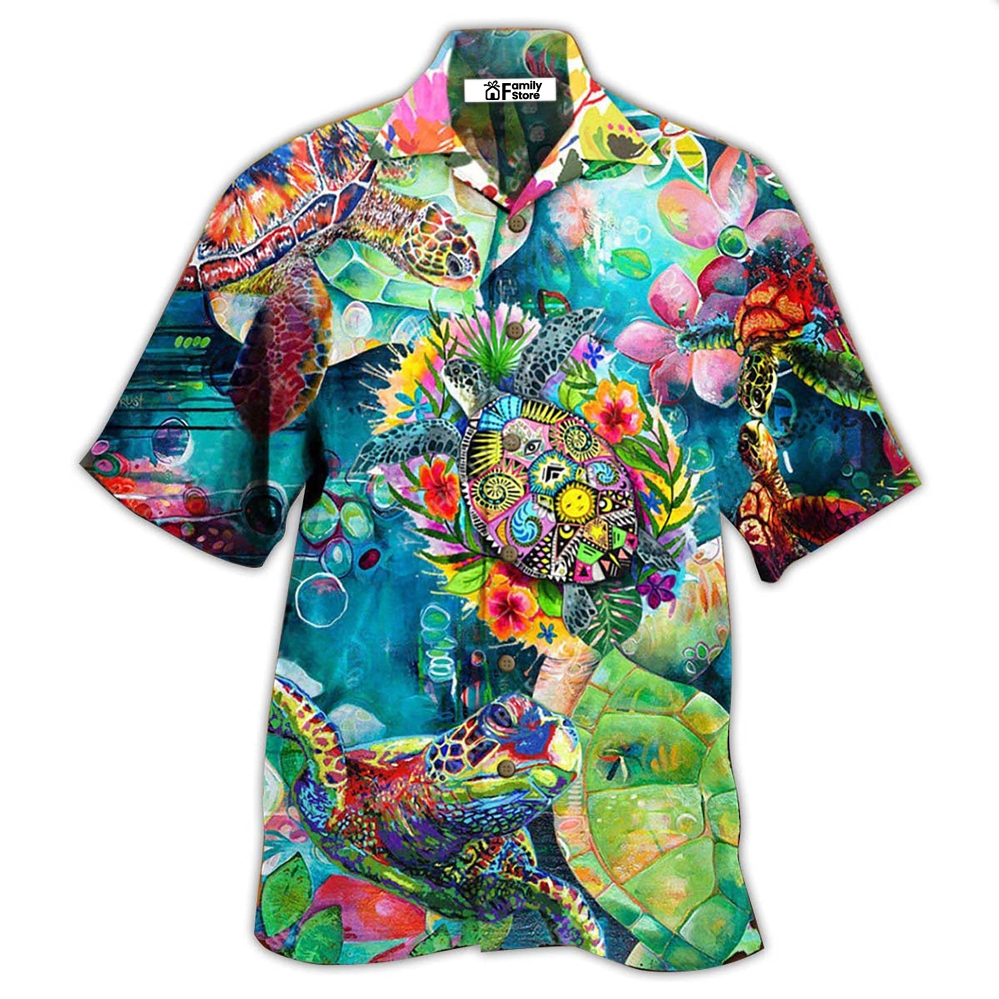 Turtle Colorful Love Sea – Hawaiian Shirt