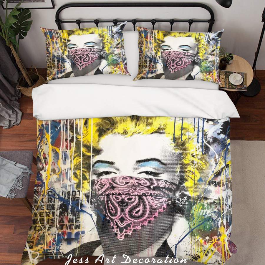 3D Golden Hair Fashionable Lady Quilt Cover Set Bedding Set Duvet Cover Pillowcases  ZY D81