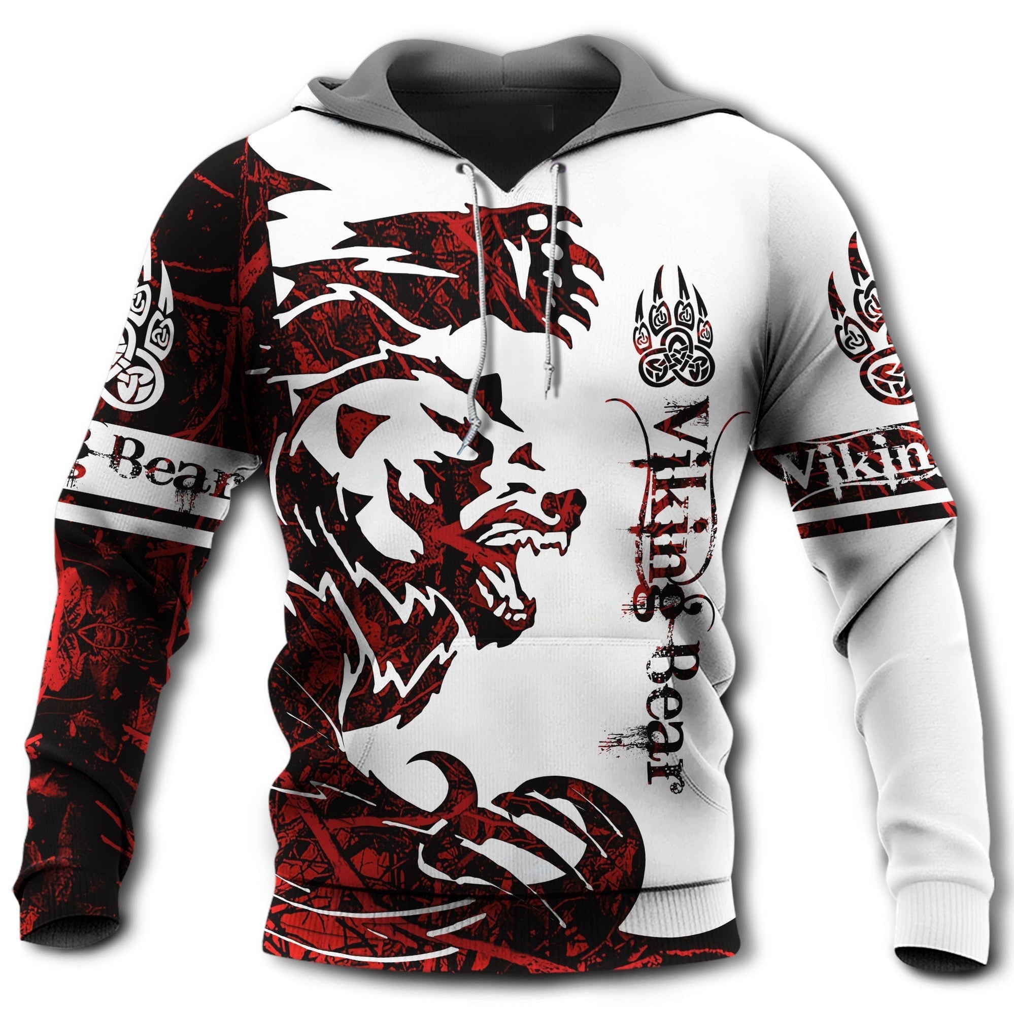 Viking Bear Legend Red And White Style So Hot – Hoodie