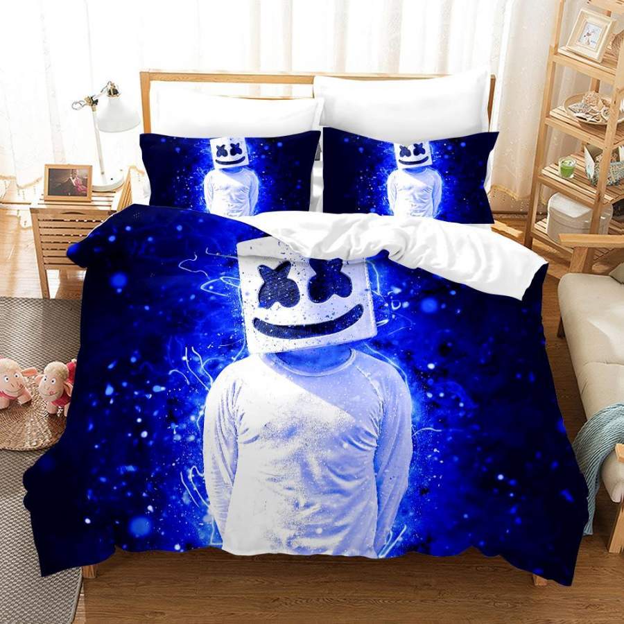 3D Blue Marshmello Doctom Quilt Cover Set Bedding Set Pillowcases 13