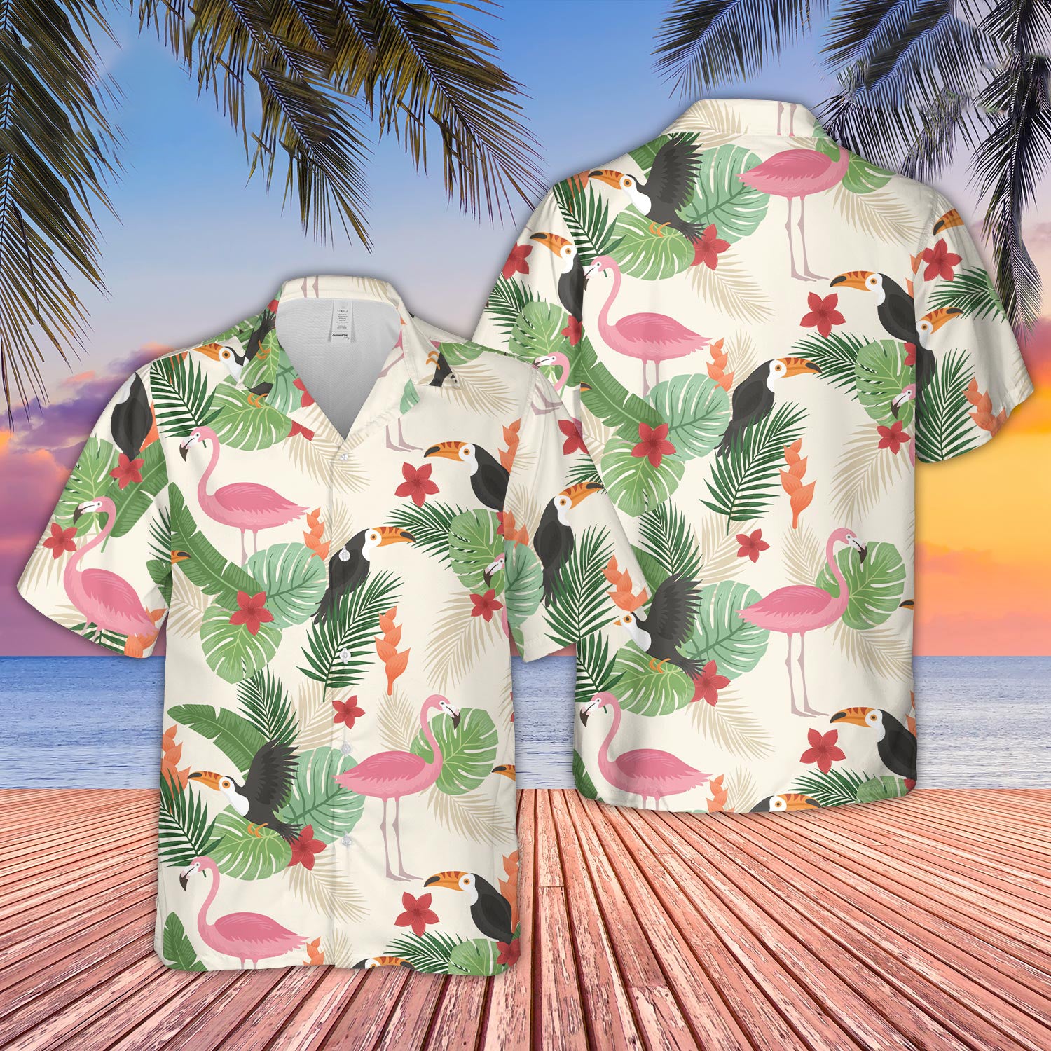 Unique Flamingo Pattern D06 Hawaiian Shirt