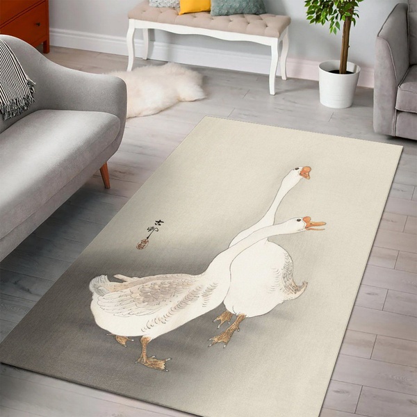 Two Geese Area Rug Carpet Living room and bedroom Rug Family Gift US Decor