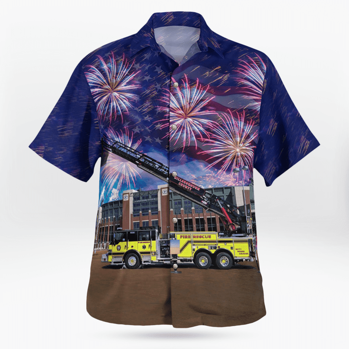 Tampa, Florida, Hillsborough County Fire Rescue, 4Th Of July Hawaiian Shirt