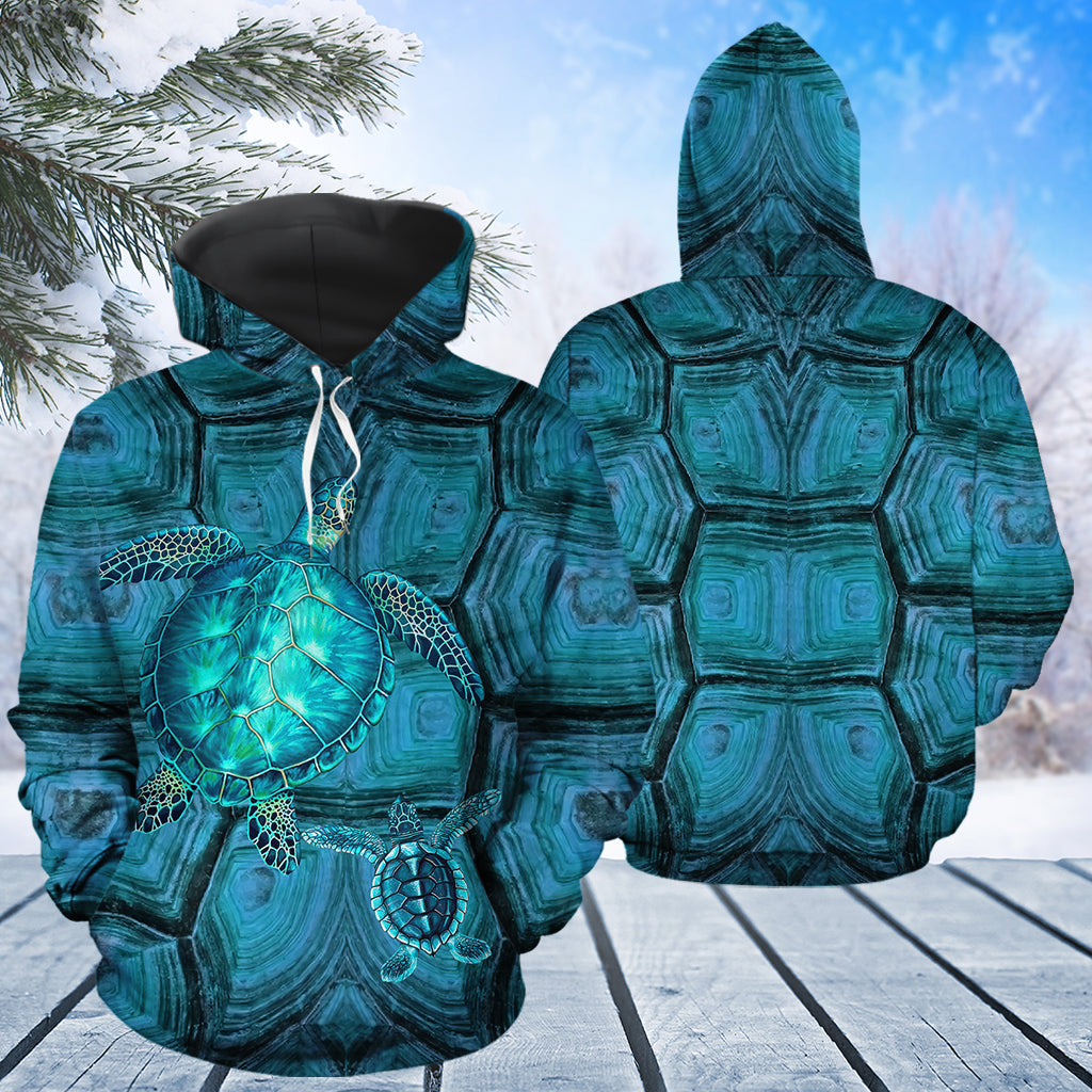 Turtle Ocean Pattern Hoodie For Men And Women