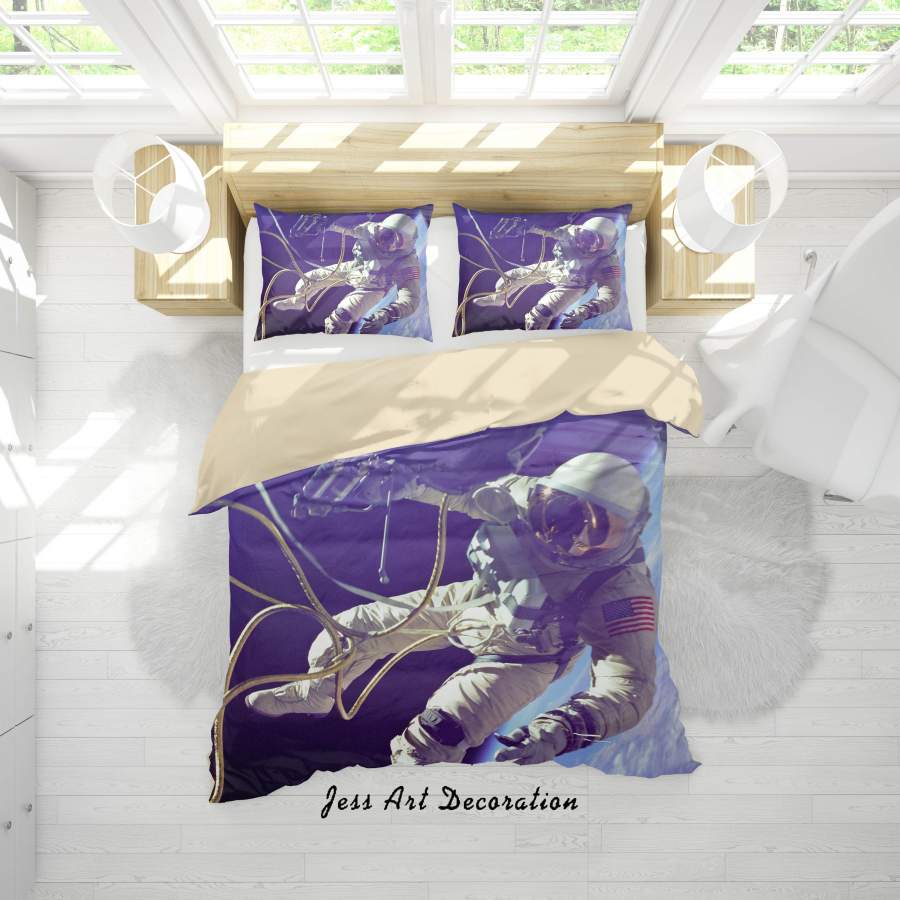 3D Astronaut Space Quilt Cover Set Bedding Set Duvet Cover Pillowcases 144 LQH