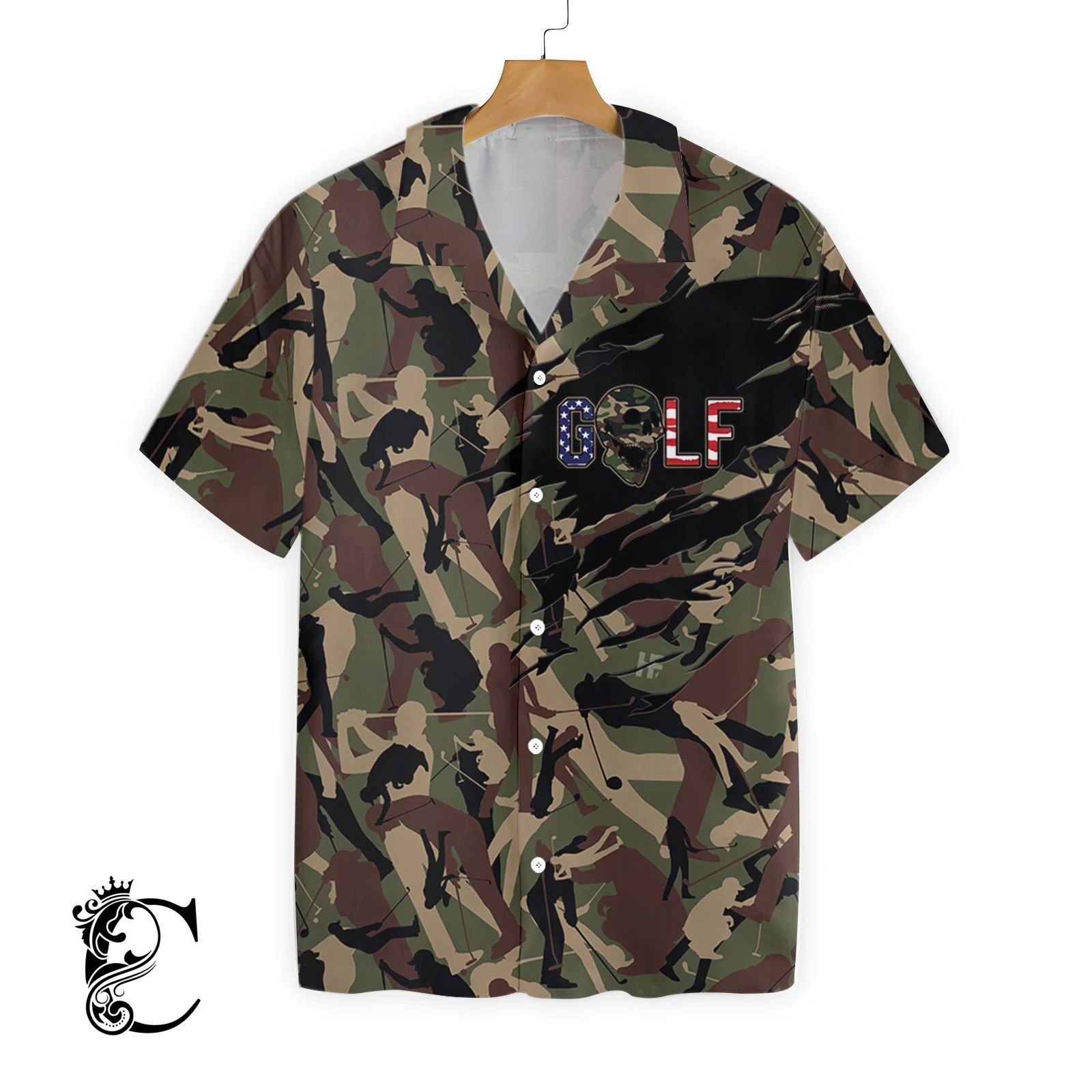 Tattered Camouflage Golf Ez14 0401 Hawaiian Shirt