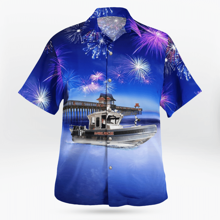 4Th Of July Sanibel Fire Rescue District Fire Boat Hawaiian Shirt