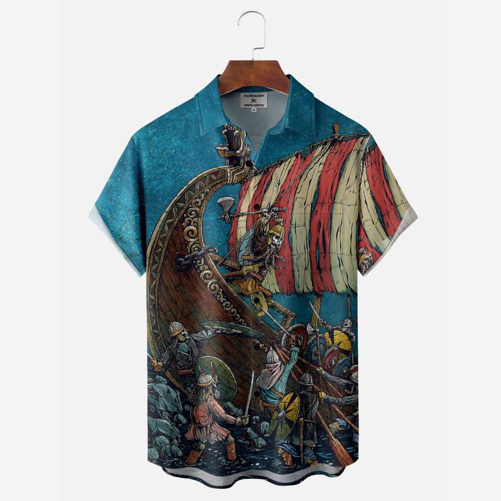 Viking Raid Skeleton Captain – Hawaiian Shirt