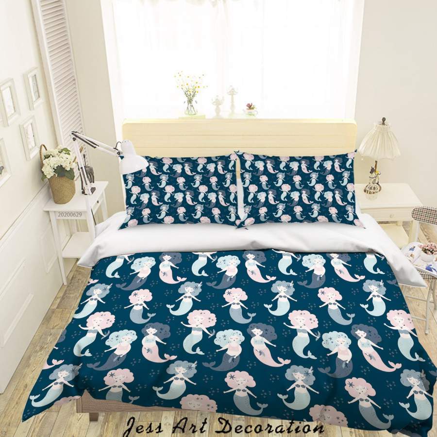 3D Dark Mermaid Quilt Cover Set Bedding Set Duvet Cover Pillowcases SF67