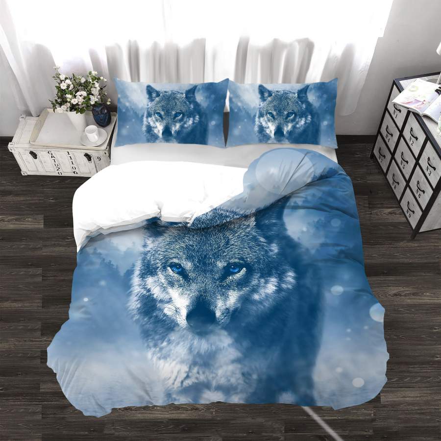 3D Wolf Quilt Cover Set Bedding Set Duvet Cover Pillowcases SF30