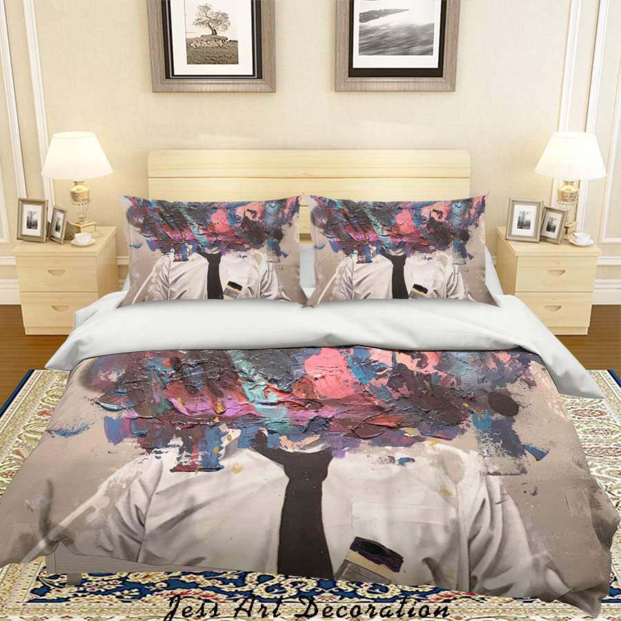 3D Sage Barnes Pressure Colorized Man Quilt Cover Set Bedding Set Duvet Cover Pillowcases  ZY D117