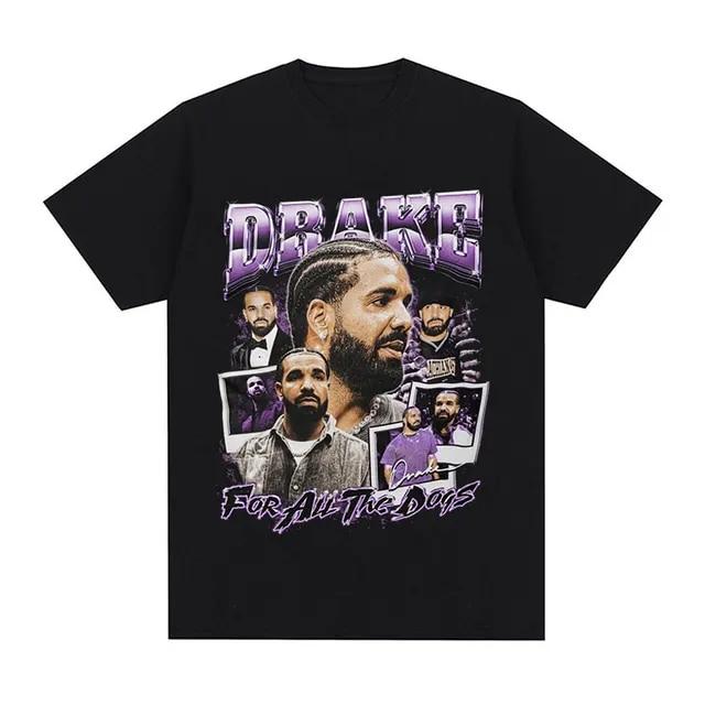 90s Drake for All The Dogs Music Album T Shirts Rapper Vintage Hip Hop Trend T-Shirt