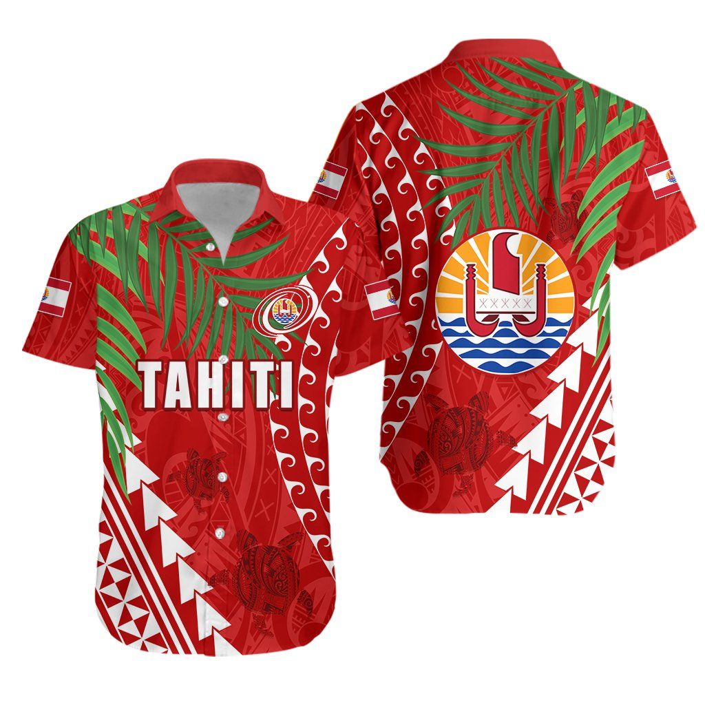 Tahiti Rugby Hawaiian Shirt Coconut Leaves K13