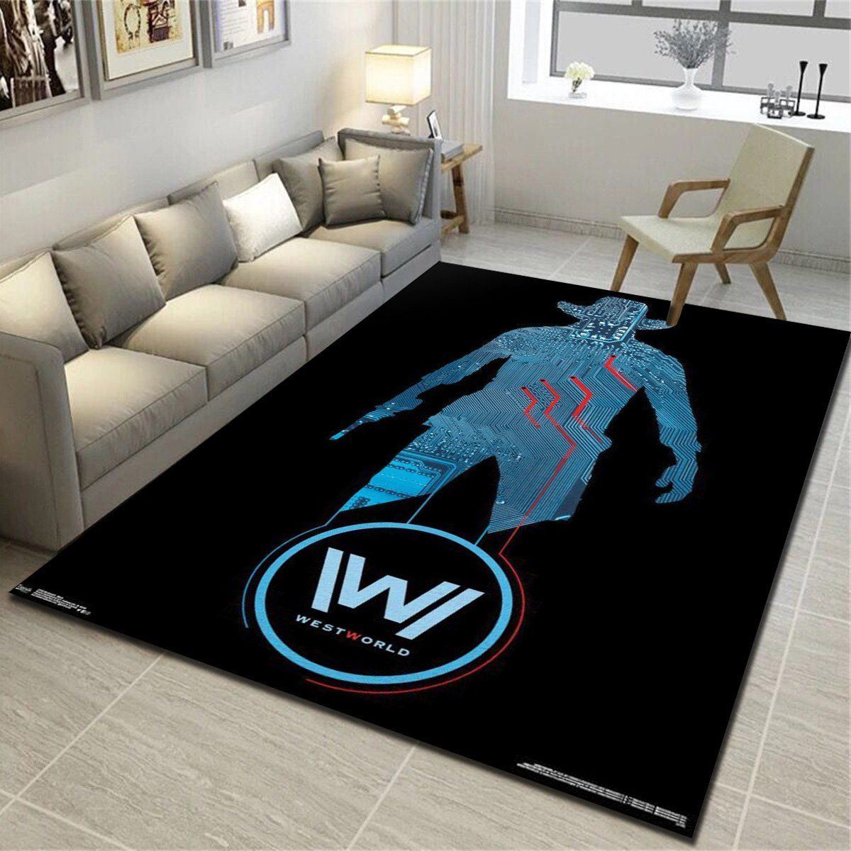 Westworld Black Rugs, Living Room Bedroom Carpet