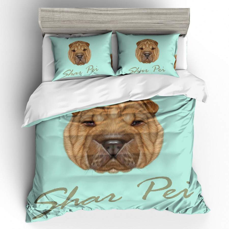 3D Dog  SharPei  Quilt Cover Set Bedding Set Pillowcases