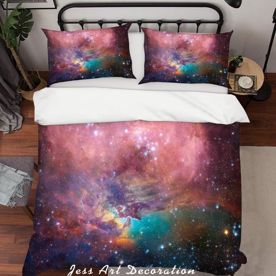 3D Starry Sky Nebula Universe Quilt Cover Set Bedding Set Pillowcases SF02